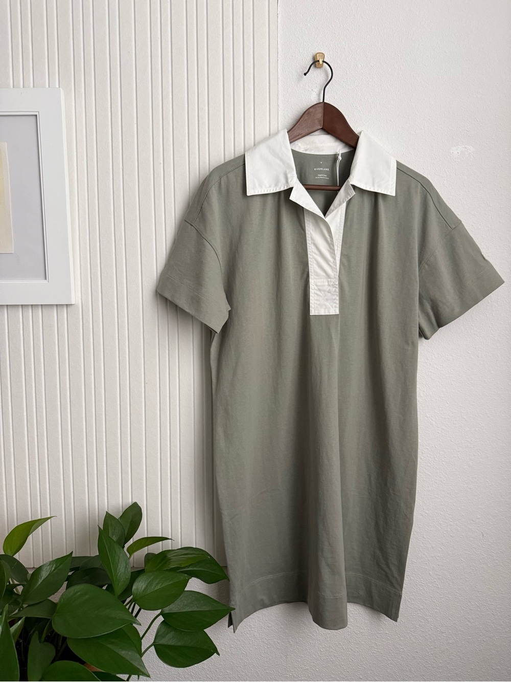 Everlane Sage Green Short Sleeve Polo T-shirt Dress
